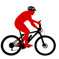 Obraz premium Silhouette of a cyclist male. vector illustration