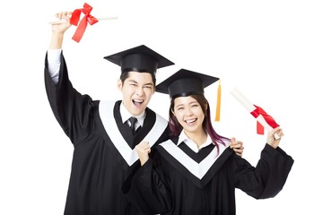 happy Graduation man and woman education students