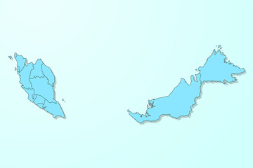 Malaysia blue map on degraded background vector