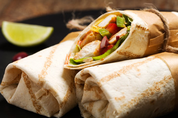 Burritos wraps with chicken