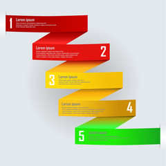 Vector zig-zag rainbow colored paper band business template