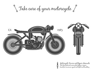 vintage motorcycle. cafe racer theme © metr1c