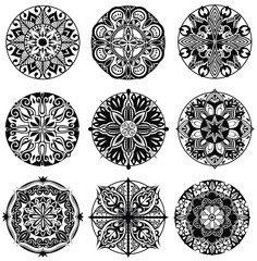 Set Mandalas. Round Ornament Pattern