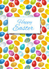 Happy easter card cover with colourful eggs