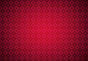Minimalistic red poker background with texture composed from card symbols