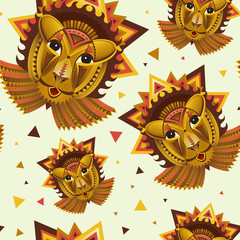 Geometric face of lion builded from circles, triangles and other shapes. Flat geometric lion. Creative lion animals. Polygonal lion, african animals