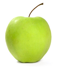 Fresh green apple, isolated on white background. Granny Smith Apple.