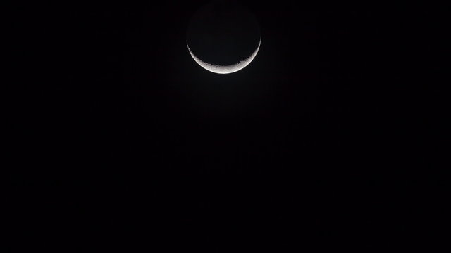 close up nigh view on mooving moon sky 4k time lapse 
