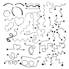 Set of arrows isolated on white background