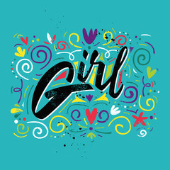 Fototapeta premium Vector illustration. Abstract composition. Hand lettering. Handmade. Abstract illustration.