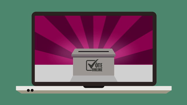 Vote online in referendum or election via laptop or mobile device