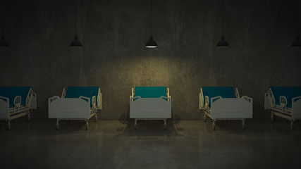 hospital bed in a room