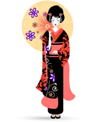 Geisha with a umbrella - 103824710