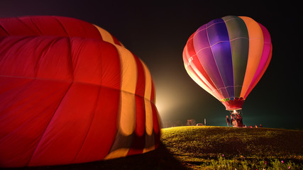 Obraz premium CHIANG RAI, THAILAND FEBRUARY 11, 2016:Singha Park International Balloon Fiesta 2016, take place between February 10th and 14th at Singha Park ,Chiang Rai province ,Thailand.