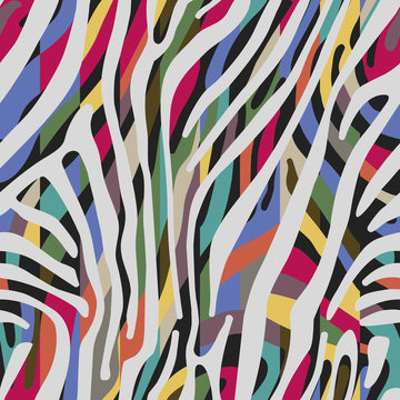 Background with colorful Zebra skin pattern