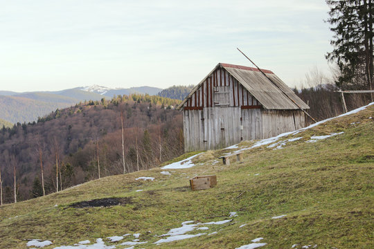 Rustic old wooden barn