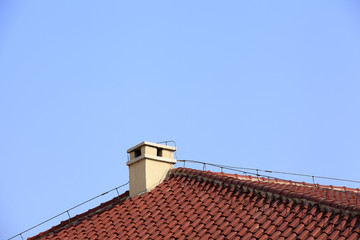Exhaust chimney on the roof