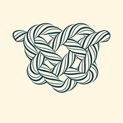 Decorative heart knot made of rope