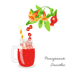 blossoming pomegranate fruits