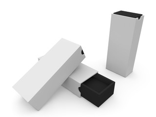 blank boxes isolated on white background