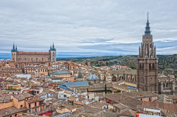 Obraz premium Toledo, old city of spain, in a cloudy day.