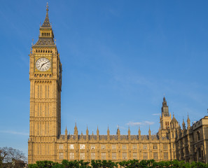 Fototapeta na wymiar Big Ben Clock Tower and Houses of Parliament, Westminster, London