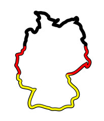 Germany map vector symbol icon  design. silhouette illustration isolated on white background.