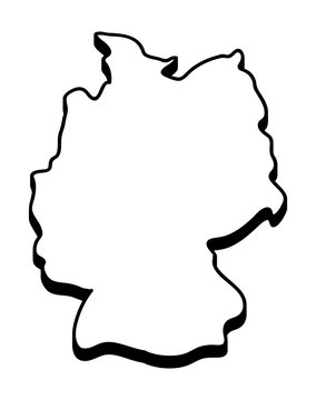 Germany map vector symbol icon  design. silhouette illustration isolated on white background.
