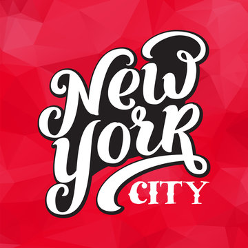 New York city typography brush pen design.