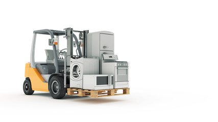 Modern forklift truck with appliances