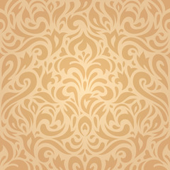 Fototapeta na wymiar Floral retro ocher vintage decorative background wallpaper design