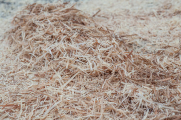 Pile of wood sawdust for background or texture