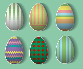 set of six Easter eggs