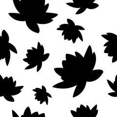 Fototapeta premium Seamless vector background with decorative water lilies. Print. Cloth design, wallpaper.