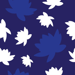 Fototapeta na wymiar Seamless vector background with decorative water lilies. Print. Cloth design, wallpaper.