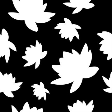 Seamless vector background with decorative water lilies. Print. Cloth design, wallpaper.