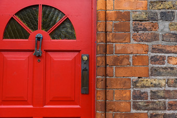 Red front door