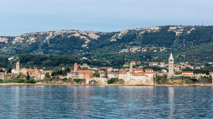 Fototapeta na wymiar Rab island, view from the sea, Croatia