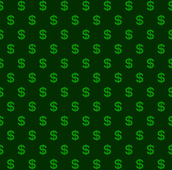 Dollar Seamless Pattern Background. Vector