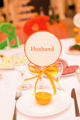 decor for a table in the form of orange