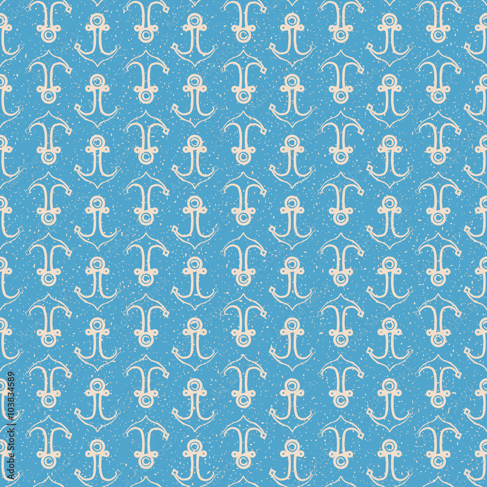 Aufkleber seamless pattern with anchors