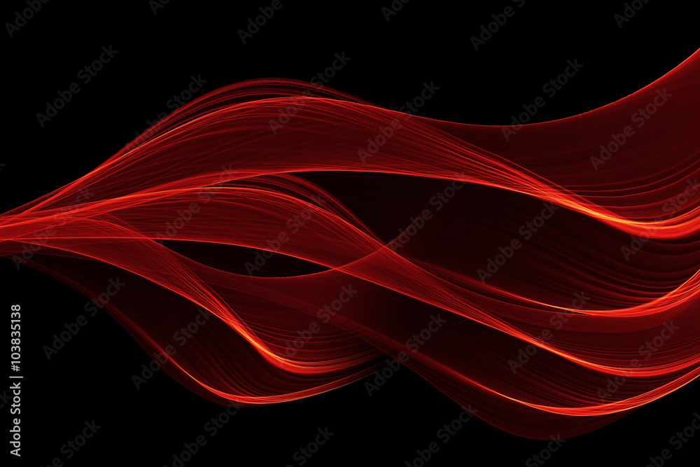 Wall mural red glow energy wave. lighting effect abstract background with c