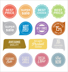 Sale stickers and tags collection