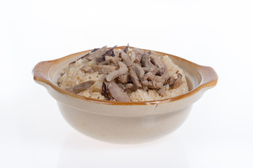 Glutinous oil rice isolated on white background