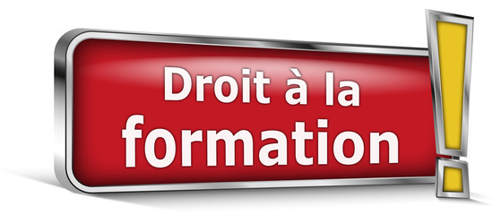 Droit à la formation sur panneau rouge