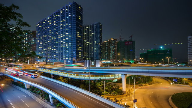 hong kong city traffic crossroad living block 4k time lapse china
