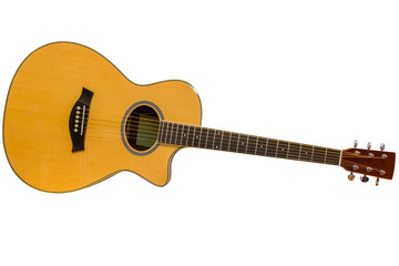 Obraz na płótnie Canvas Acoustic guitar isolated on a white background