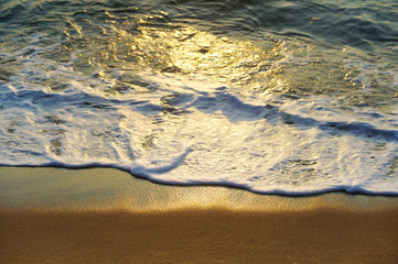 Golden sea waves