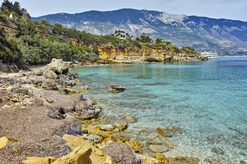 Amazing panorama of Pesada beach, Kefalonia, Ionian islands, Greece