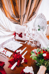 Beautiful Wedding accessories in red style